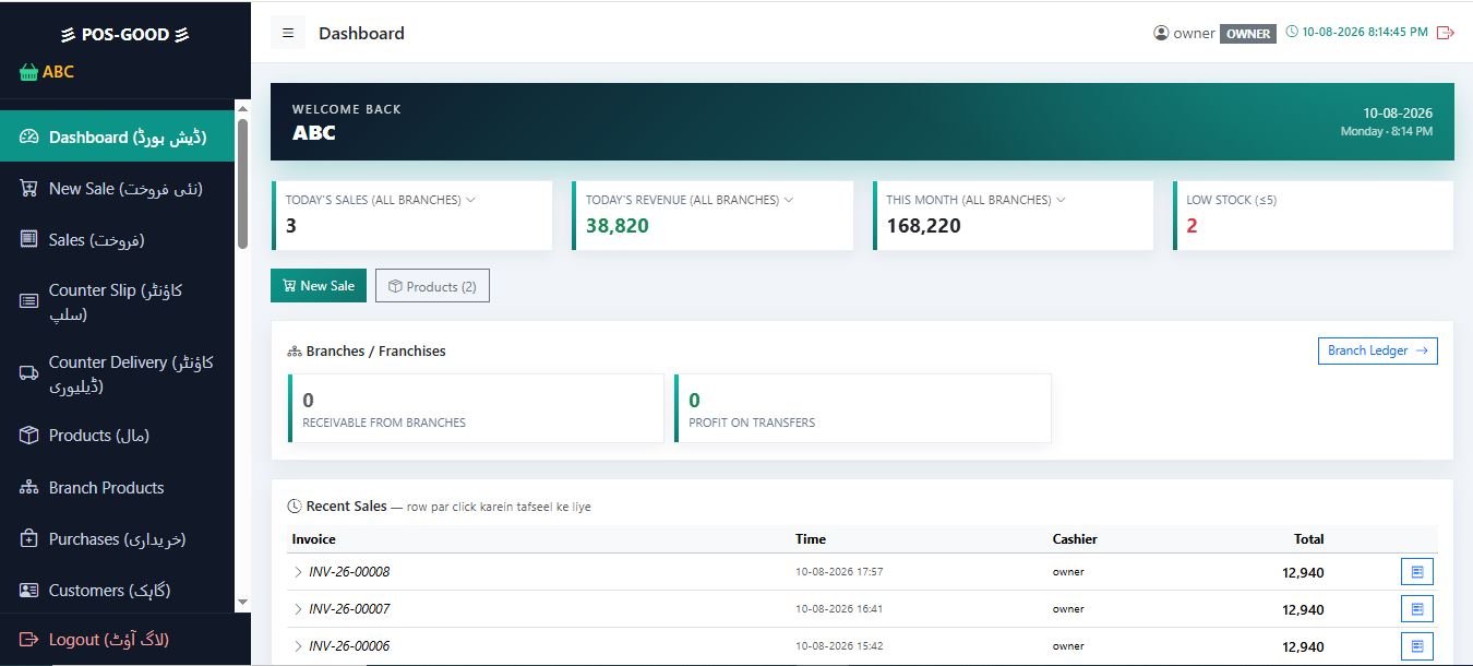 POS-GOOD dashboard